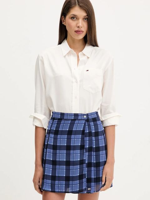 Tommy Jeans koszula bawełniana damska kolor beżowy relaxed z kołnierzykiem klasycznym DW0DW21451 - zdjęcie produktu nr 1