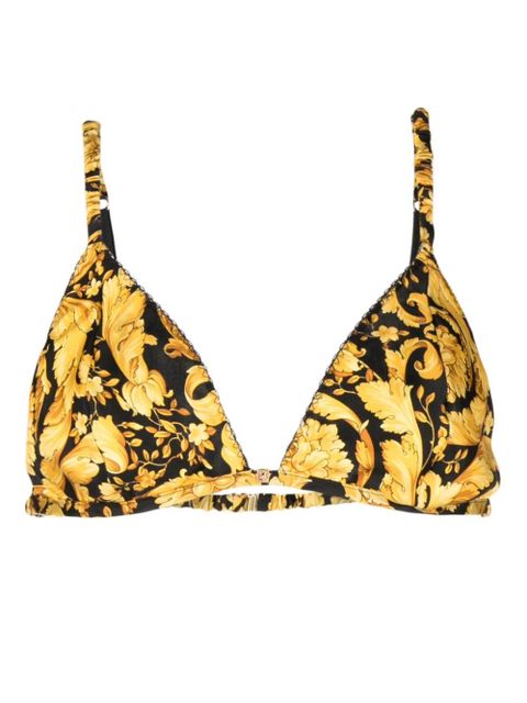 Versace Barocco-print silk bra - Yellow - zdjęcie produktu nr 1