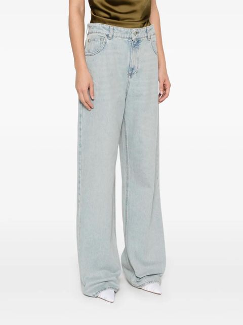 Blumarine logo-embroidered jeans - Blue