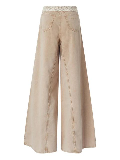 PINKO lace-detail wide leg trousers - Neutrals - zdjęcie produktu nr 2