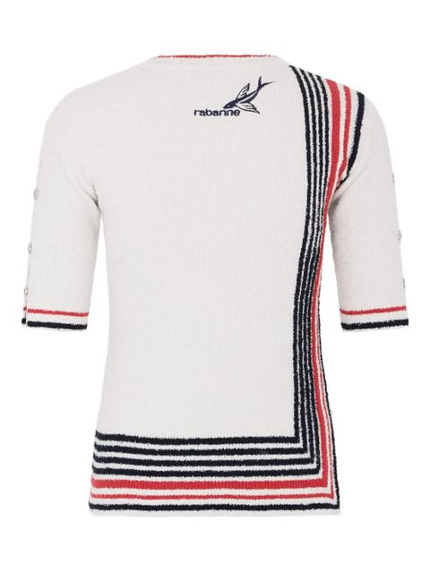 Rabanne striped knitted top - Neutrals