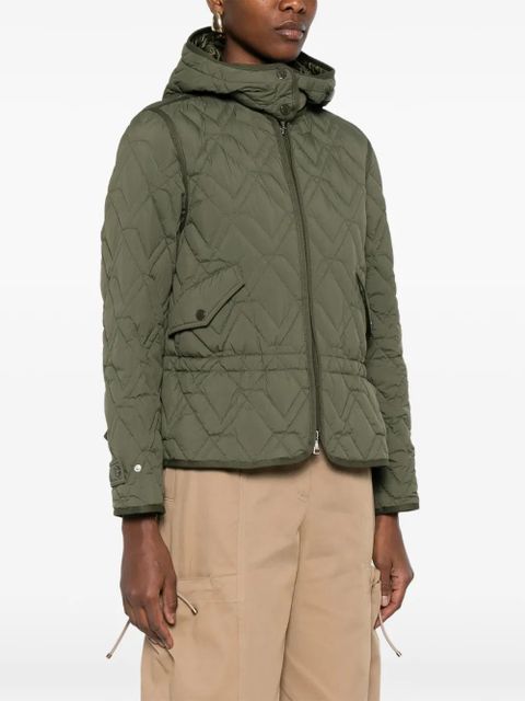 Moncler quilted hooded jacket - Green