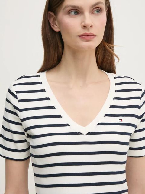 Tommy Hilfiger t-shirt bawełniany damski kolor biały WW0WW40584