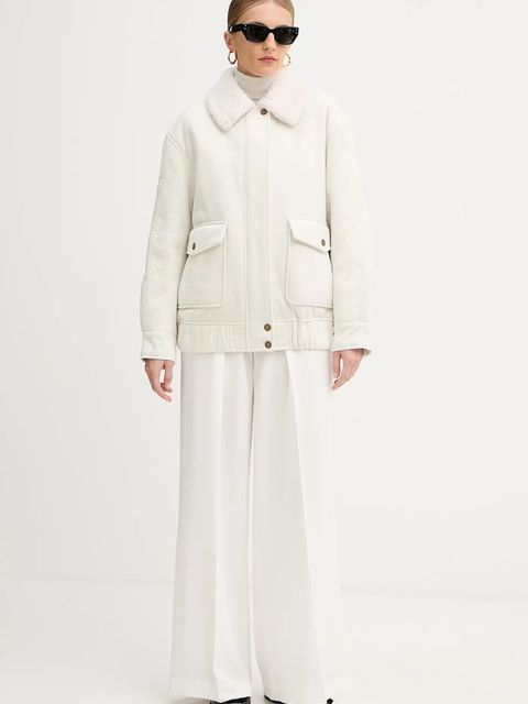 ERMANNO Firenze kurtka sztruksowa kolor beżowy przejściowa 57TD034E91