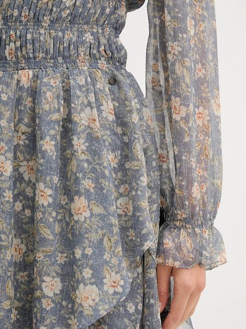 Pepe Jeans sukienka kolor niebieski midi rozkloszowana PL9537692