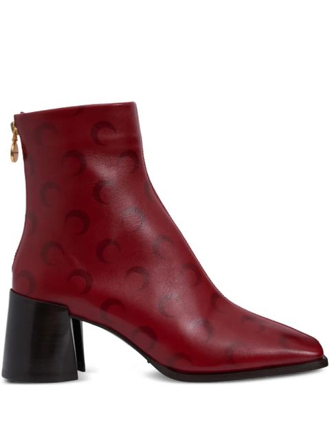 Marine Serre 65mm Crescent Moon-print boots - Red - zdjęcie produktu nr 1
