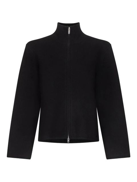 LouLou de Saison Gabi zipped stand-collar cardigan - Black - zdjęcie produktu nr 1