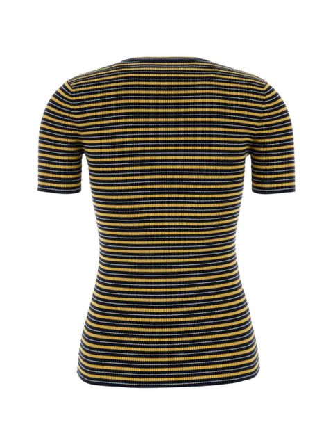 Prada embroidered striped T-shirt - Blue - zdjęcie produktu nr 2