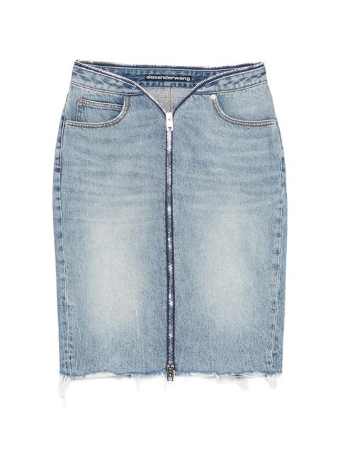 Alexander Wang zip raw-hem skirt - Blue - zdjęcie produktu nr 1