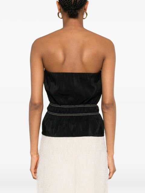 Nanushka smocked-detail bandeau top - Black - zdjęcie produktu nr 2