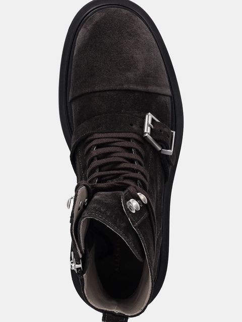 AllSaints botki zamszowe Astrid Suede Boot damskie kolor brązowy na platformie W004FD - zdjęcie produktu nr 2