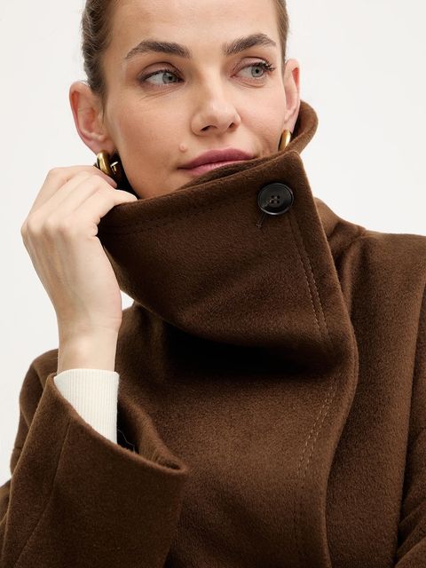 MAX&Co. płaszcz wełniany kolor brązowy 2526016014200