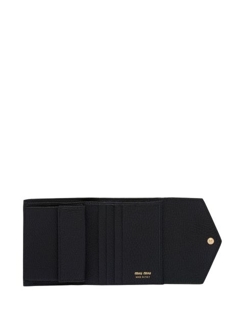 Miu Miu logo-lettering compact wallet - Black