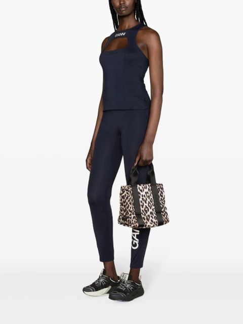 GANNI Active logo-print tank top - Blue