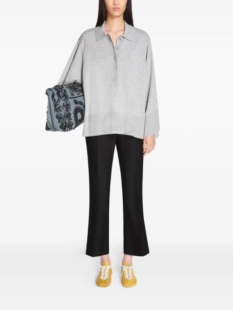 DRIES VAN NOTEN button wide-sleeved polo top - Grey - zdjęcie produktu nr 2
