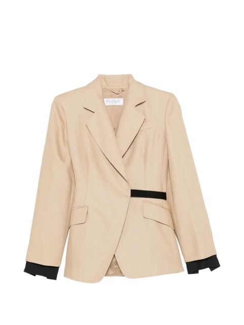 Max Mara Mxsfionda black trim linen blazer - Neutrals - zdjęcie produktu nr 1