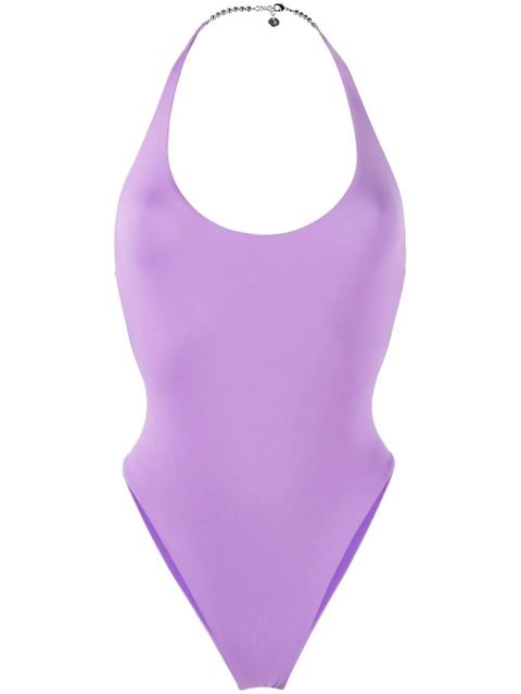 The Attico halterneck open-back swimsuit - Purple - zdjęcie produktu nr 1