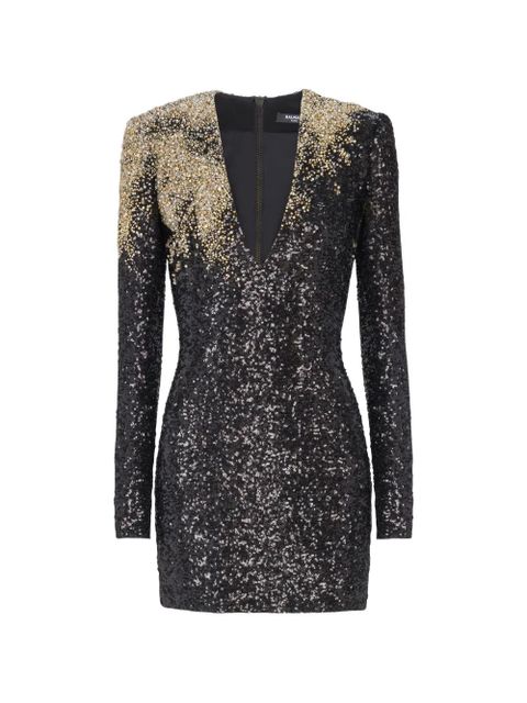 Balmain open neck embroidered dress - Black - zdjęcie produktu nr 1