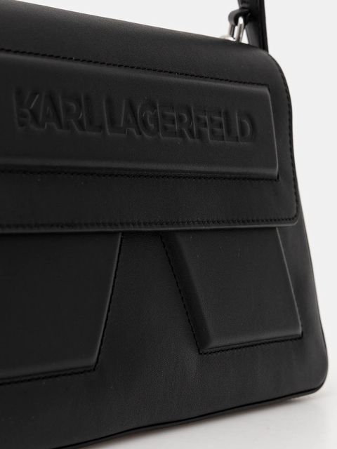 Karl Lagerfeld torebka skórzana IKON/K kolor czarny A1W30154