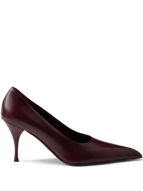 Prada 85mm leather pumps - Red - zdjęcie produktu nr 1