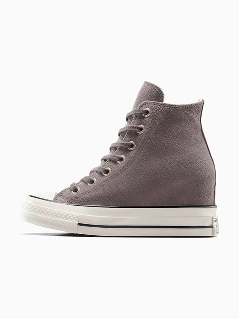 Converse trampki zamszowe Chuck 70 Wedge kolor szary A13834C