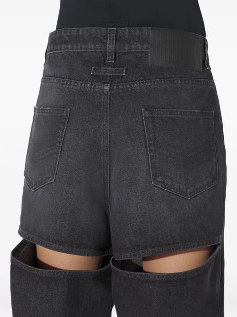 Jean Paul Gaultier cut-out-detail cotton jeans - Black