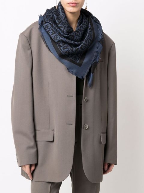 Fendi monogram-print scarf - Blue - zdjęcie produktu nr 2
