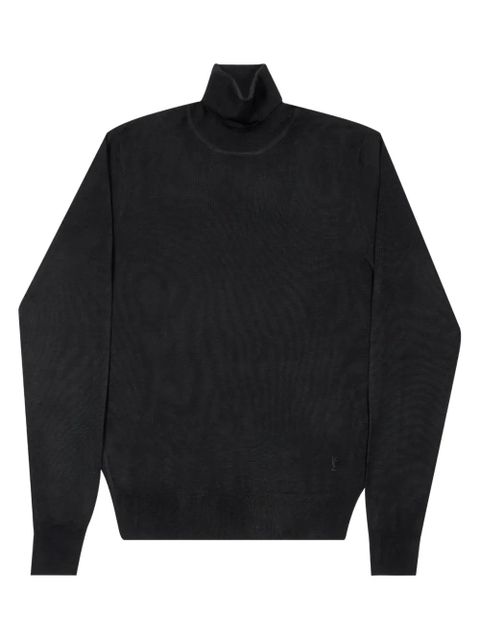 Saint Laurent logo detail roll-neck jumper - Black - zdjęcie produktu nr 1