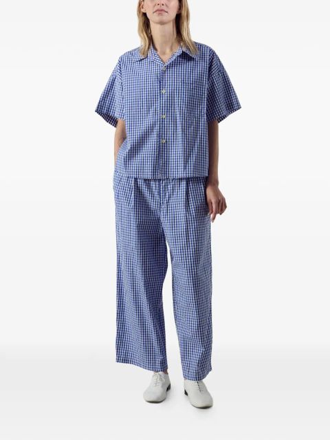 American Vintage gingham-check short-sleeve shirt - Blue - zdjęcie produktu nr 2