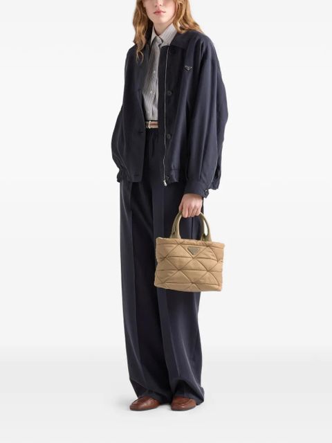 Prada small padded Re-Nylon tote - Neutrals