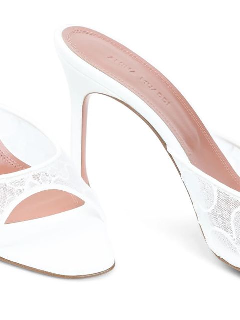 Amina Muaddi Alexa Lace sandals - White