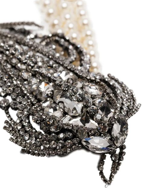 Valentino Garavani pearl-embellished crystal necklace - Silver