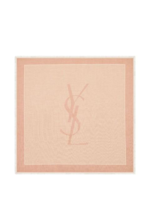 Saint Laurent Cassandre square scarf - Neutrals - zdjęcie produktu nr 1