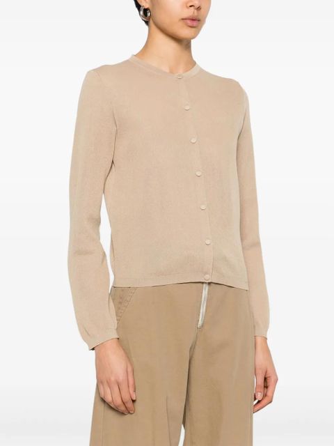 Moncler logo-embroidered cardigan - Neutrals