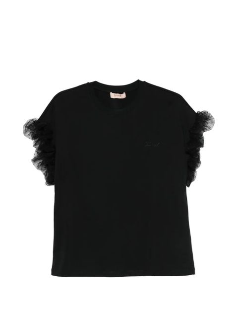 TWINSET ruffled T-shirt - Black - zdjęcie produktu nr 1