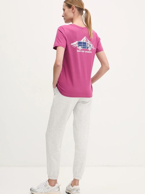 The North Face t-shirt Outdoor Graphic damski kolor różowy NF0A8C226EO1