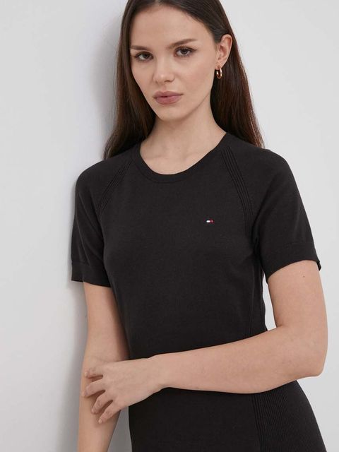 Tommy Hilfiger sukienka kolor czarny mini rozkloszowana WW0WW42461