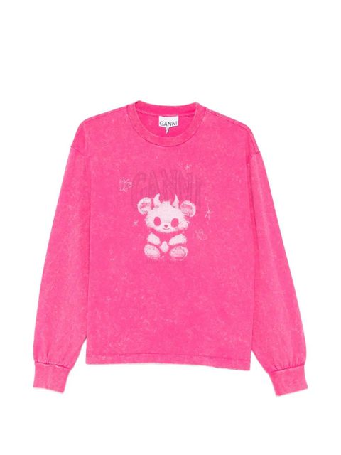 GANNI graphic long-sleeve T-shirt - Pink - zdjęcie produktu nr 1