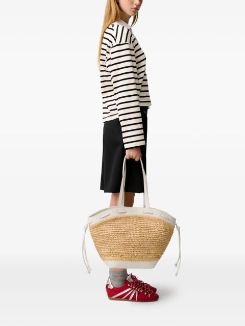 Claudie Pierlot Alban straw knot tote bag - Neutrals