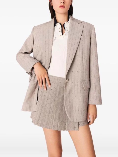 Maje rhinestone suit jacket - Grey