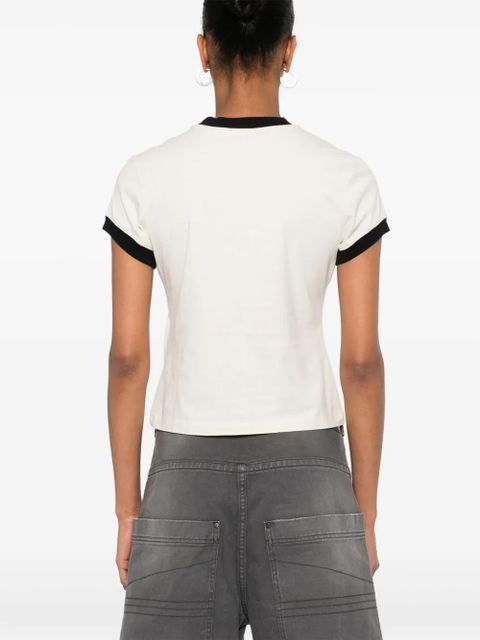 Off-White logo-embroidered T-shirt - Neutrals