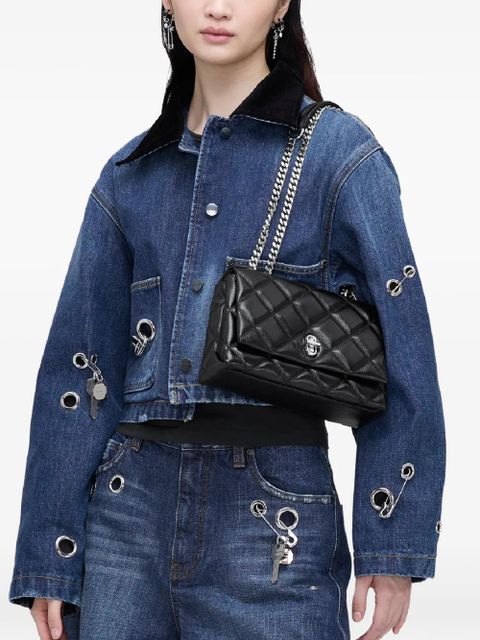 Marc Jacobs The Slim quilted dual-chain leather shoulder bag - Black