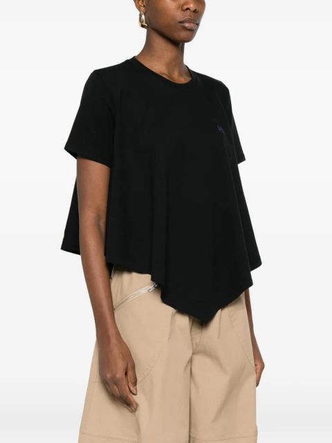 LOEWE asymmetric-hem logo-detail T-shirt - Black