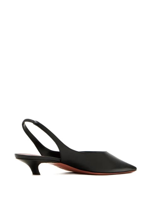 Amina Muaddi Jamie square-toe slingback-strap pumps - Black