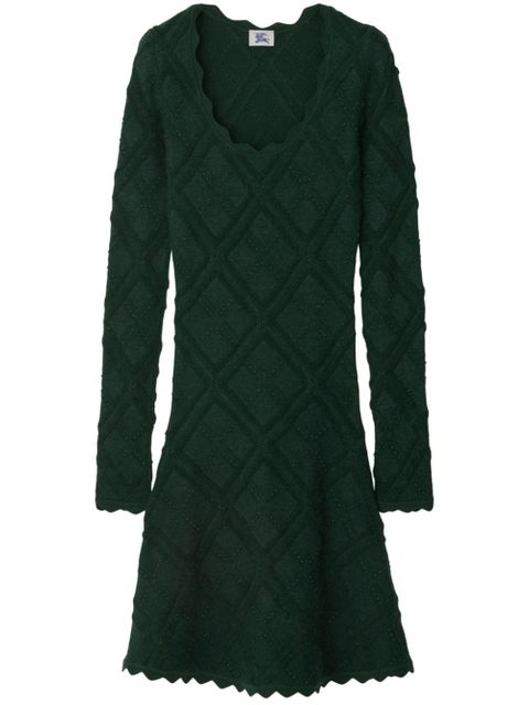 Burberry Aran long-sleeve knitted dress - Green - zdjęcie produktu nr 1