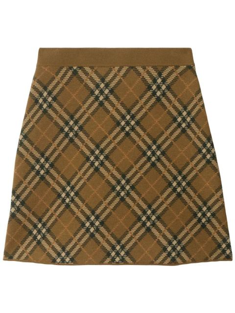 Burberry check mini skirt - Neutrals - zdjęcie produktu nr 1