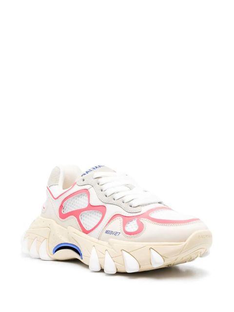 Balmain B-East panelled lace-up sneakers - White