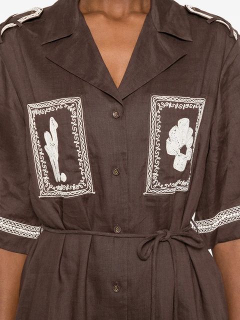 ALEMAIS xLaurence Leenaert Leandra maxi shirt dress - Brown