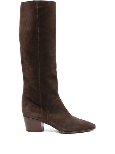 Casadei 50mm suede leather knee-high boots - Brown - zdjęcie produktu nr 1