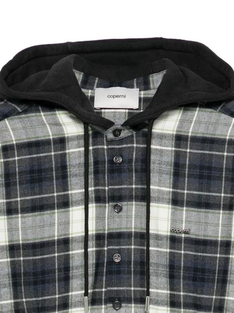 Coperni plaid-pattern hooded shirt - White - zdjęcie produktu nr 2